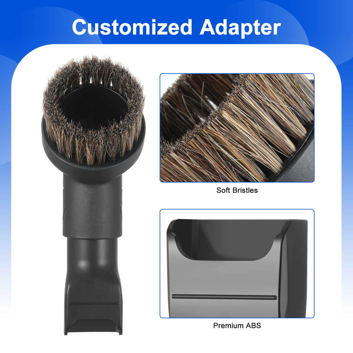 Horse Hair Brush Attachment Adapter made of soft bristles and premium ABS.