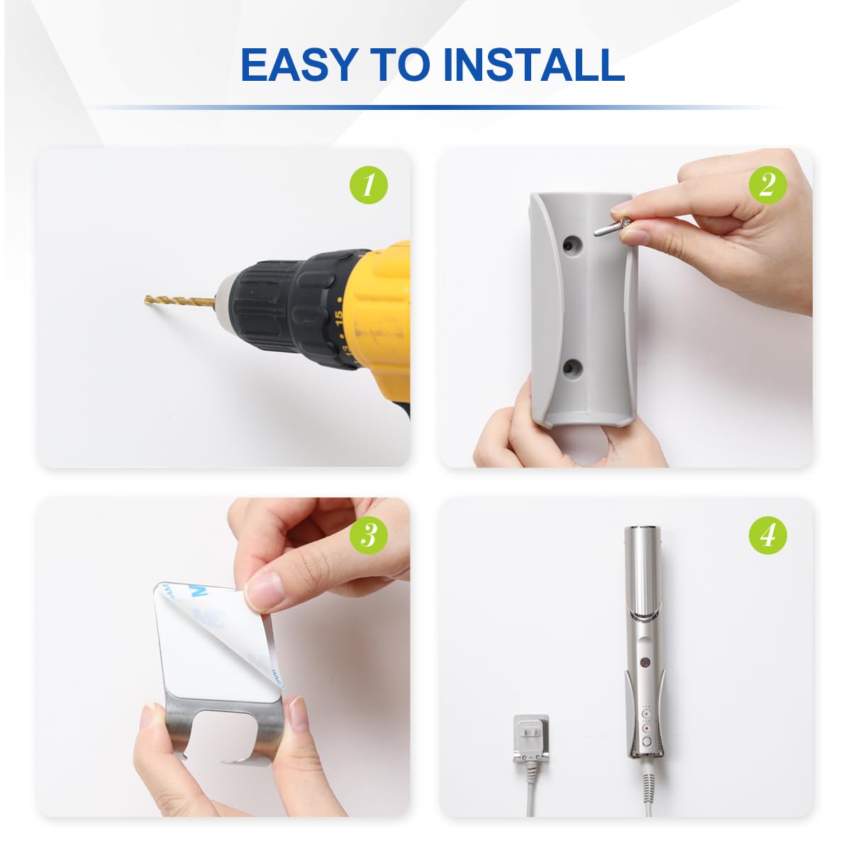 easy to install Hair Dryer Wall Mount Holder