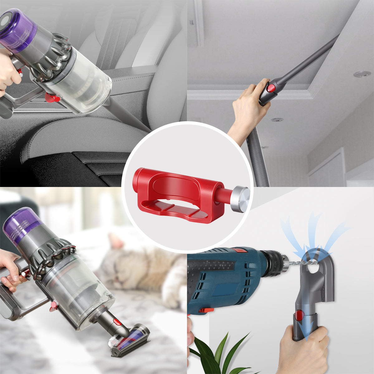 By installing it on the power button of the cordless vacuum, it allows you to use the vacuum cleaner effortlessly and conveniently, without having to hold the button while vacuuming.