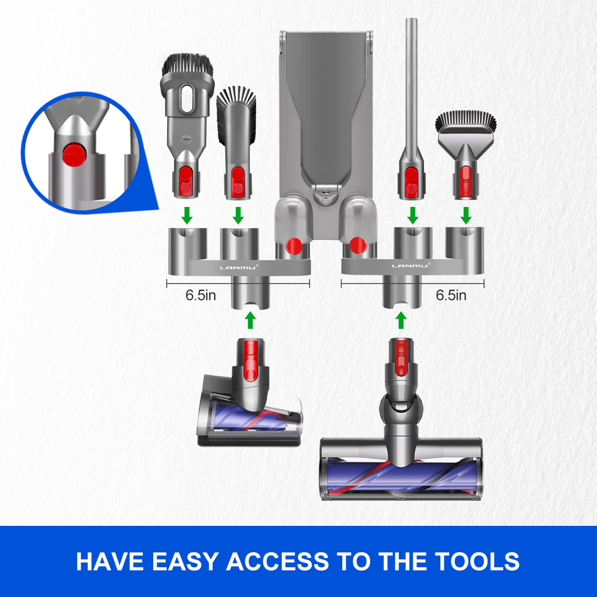Each LANMU tool holder built-in six adapters with both the left and right side holder