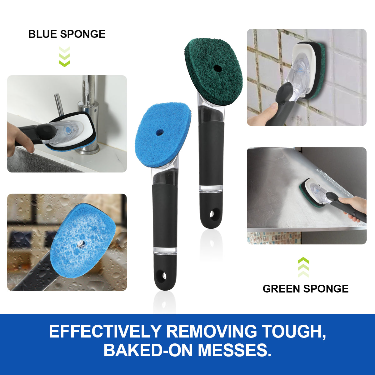Brush Refills for OXO Dish Brush - 4 Pack Dish Brush Cleaning Soap  Dispensing He