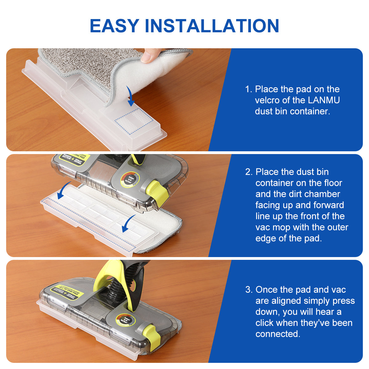 how to install  lanmu reusable pad