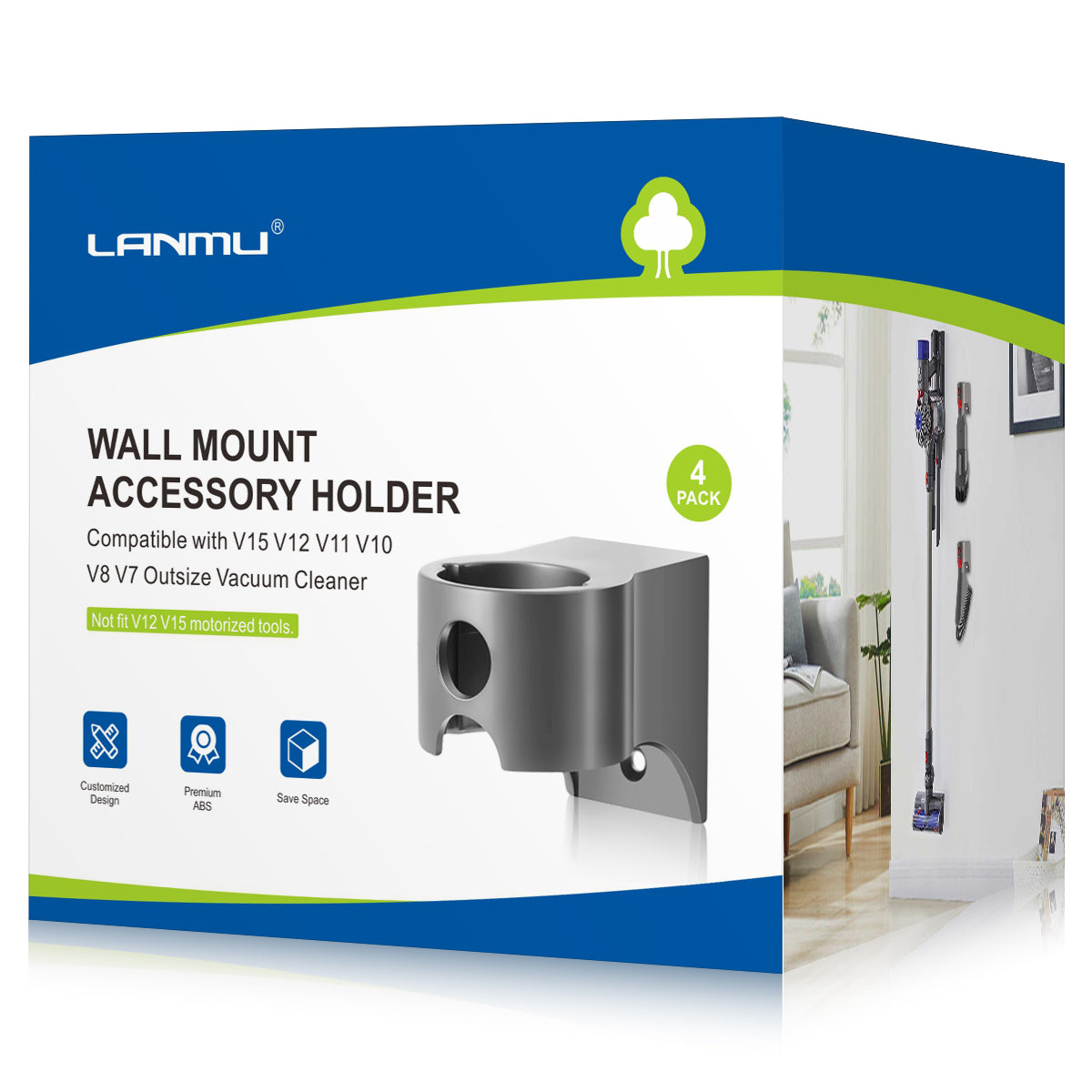 LANMU 4 Pack Wall Mount for Dyson Vacuum Cleaner